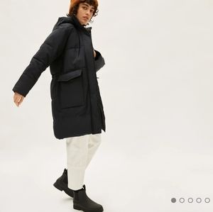 Everlane black renew long coat